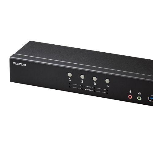 ELECOM KVM-NDUS4 パソコン切替器(KVM)/ DisplayPort/ 4ポートの画像