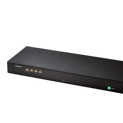 ELECOM KVM-RVUSN4 パソコン切替器(KVM)/ VGA(D-sub15pin)/ 4ポート/ ラック式の画像