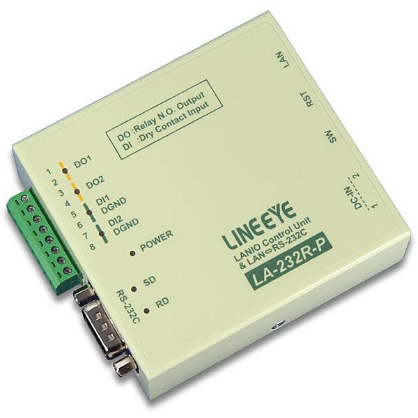 ラインアイ LA-232R-P LAN接続型デジタルIOユニット+LAN<=>RS-232C変換 リレー接点2出力/ ドライ接点2入力_1