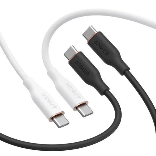 アンカー・ジャパン B8553013 Anker PowerLine III Flow USB-C & USB-C ケーブル 1.8m 2本セット ブラック & ホワイト