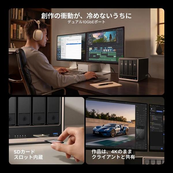 UGREEN AMD Ryzen Embedded R2514 4コア/ 8スレッドCPU搭載 10GbE×2 4