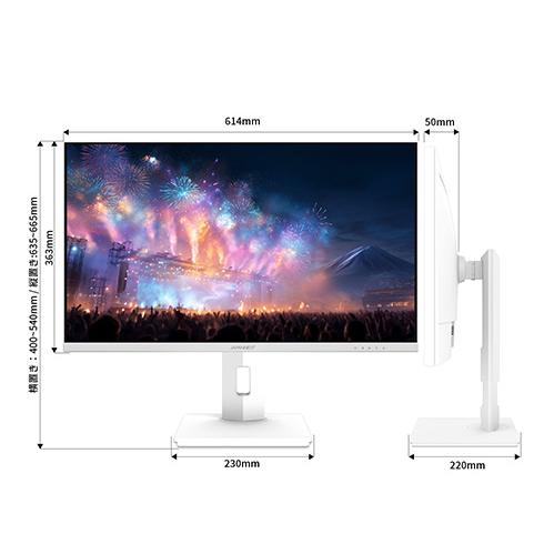 JAPANNEXT JN-IPS27U2-HSPC6-W 液晶ディスプレイ 27型/ 3840×2160/ HDMI×1、DP×1、USB-C×1/ ホワイト/ スピーカー有/ 2…_3