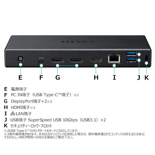 VJ8PRA3 VAIO Type-C 4Kマルチモニタードッキングステーション_5