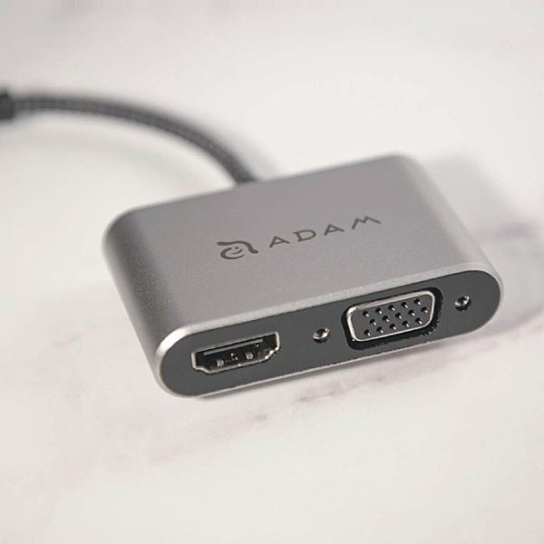 ADAM Elements AAPADHUBVH1GY USB Type-C VGA/ HDMI変換マルチディスプレイアダプター グレー 1本でHDMIとVGA…｜podpark｜02