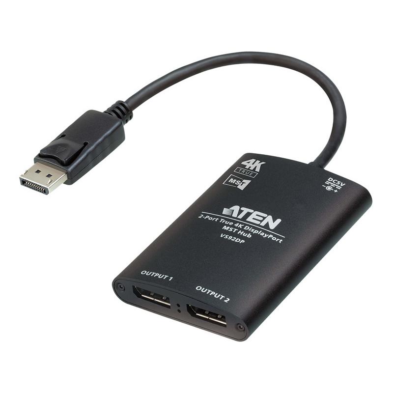 ATEN VS92DP 2ポート DisplayPort分配器（4K60p、MST対応）