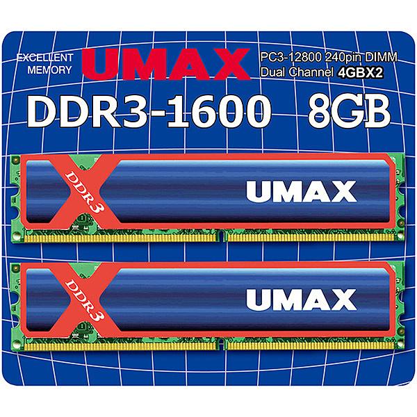消費税無し UM-DDR3D-1600-8GBHS UMAX 【在庫目安：お取り寄せ】 デスクトップPC用メモリー S H/ 8GB（4GB×2） DDR3-1600 UDIMM メモリー
