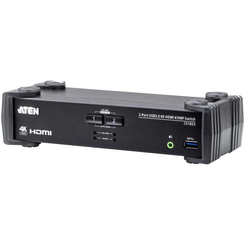 ATEN CS1822 2ポート USB 3.0ハブ搭載 HDMI KVMPスイッチ（4K対応、オーディオミキサーモード搭載）
