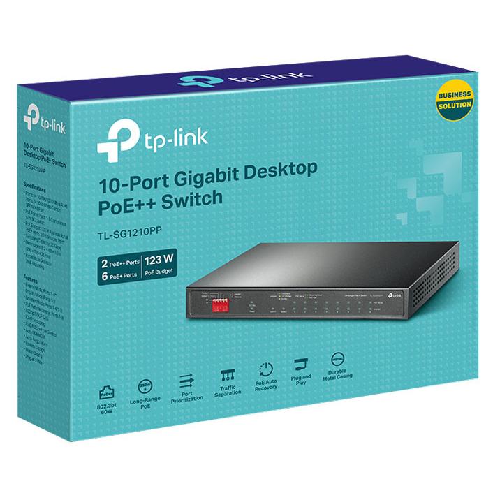 TP-LINK TL-SG1210PP(UN) 10ポートギガビットデスクトップスイッチ