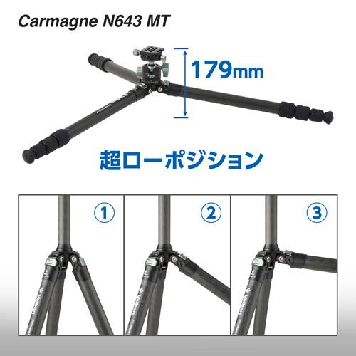 ベルボン CM-N643MT 中型カーボン三脚 カルマーニュ N643 MT 自由雲台付 4段｜podpark｜06