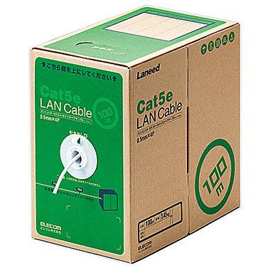 ELECOM LD-CT2/WH100/RS RoHS対応LANケーブル/ CAT5E/ 100m/ ホワイト/ 簡易パッケージ