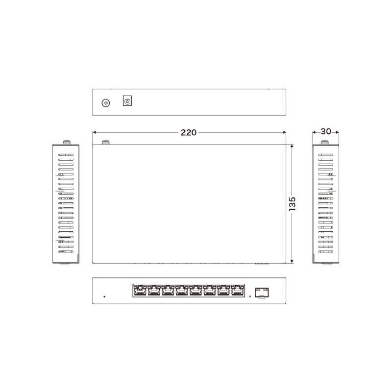 【新品】2.5G対応 10G SFP+搭載 8ポートハブ BSH-QG08/UE スイッチングハブ [8ポート /2.5Giga対応 /ACアダプタ] メタル筐体