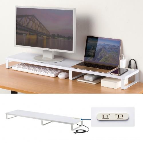 サンワサプライ MR-LC213W コンセント付きモニター台（W1000・ホワイト）_2