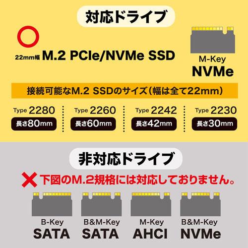 サンワサプライ USB-CVNVM1 M.2 PCIe/ NVMe SSDケース｜podpark｜13