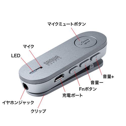 サンワサプライ MM-BTMSP3CL Bluetoothスピーカーフォン（クリップ式マイクのみ）の画像