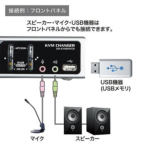 サンワサプライ SW-KVM2HVCN USB・PS/ 2コンソール両対応パソコン自動切替器（2：1）_5