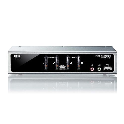 サンワサプライ SW-KVM4HVCN USB・PS/ 2コンソール両対応パソコン自動切替器（4：1）の画像