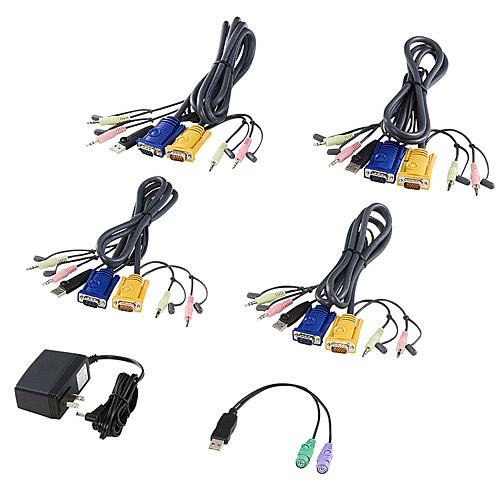 サンワサプライ SW-KVM4HVCN USB・PS/ 2コンソール両対応パソコン自動切替器（4：1）の画像