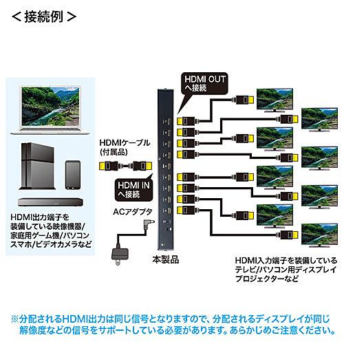 サンワサプライ VGA-HDRSP8 4K/ 60Hz・HDR対応HDMI分配器（8分配）｜podpark｜04