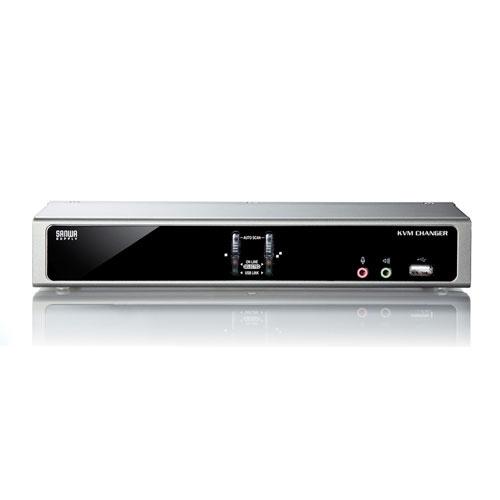 サンワサプライ SW-KVM2HDCN2 デュアルリンクDVI対応パソコン自動切替器（2：1）の画像