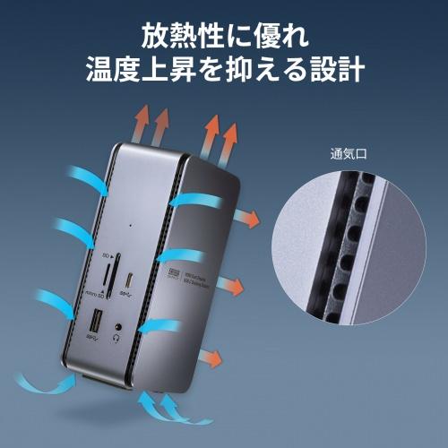 商品の特性 サンワサプライ USB-CVDK12 USB Type-Cドッキングステーション（HDMI×2画面出力対応）