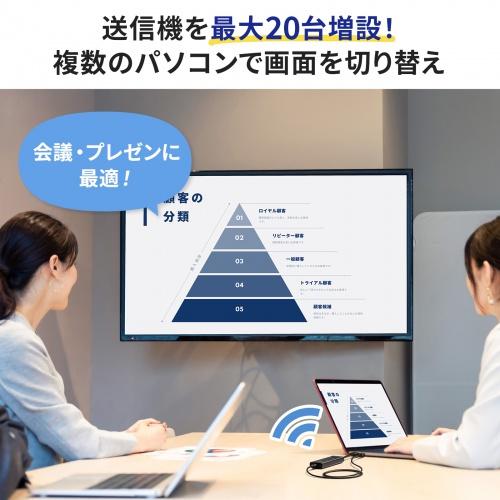 サンワサプライ VGA-EXWHD12 4K対応ワイヤレスHDMIエクステンダーの画像