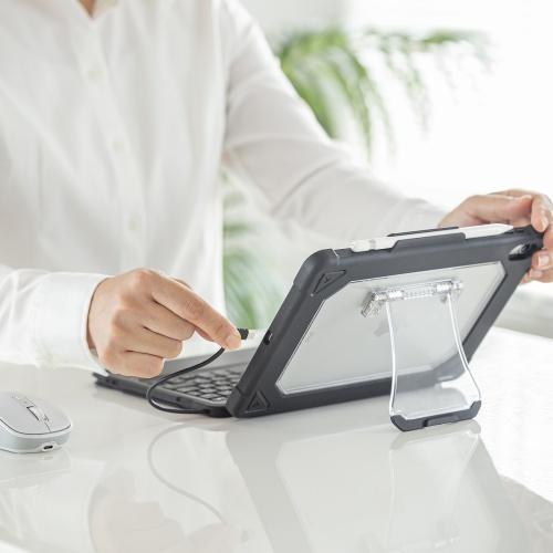 サンワサプライ SKB-IP6BK iPad 第10世代専用ケース付きキーボード タイプCケーブル接続_17