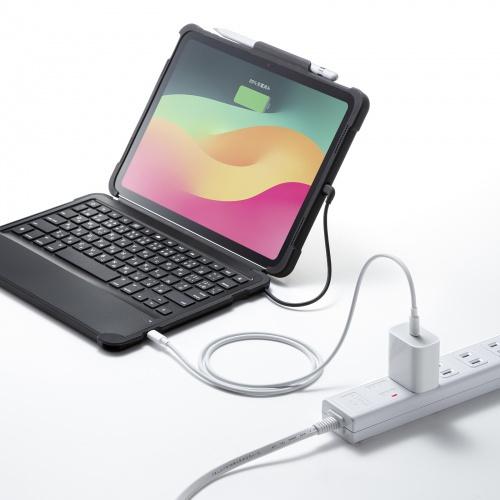 サンワサプライ SKB-IP6BK iPad 第10世代専用ケース付きキーボード タイプCケーブル接続_18