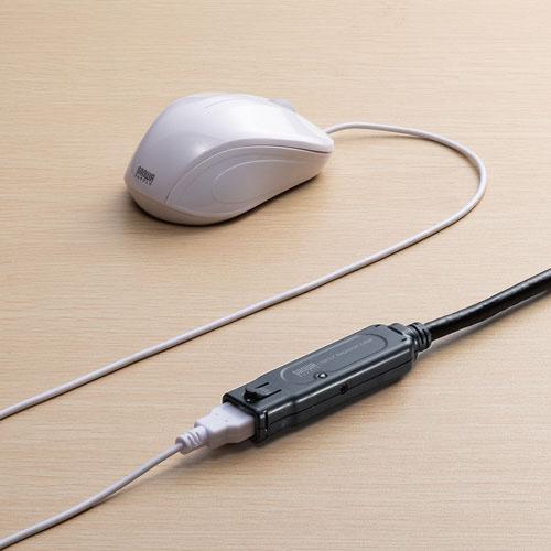 サンワサプライ KB-USB-RLK315 USB3.2アクティブリピーターケーブル 15m（抜け止めロック機構付き）の画像