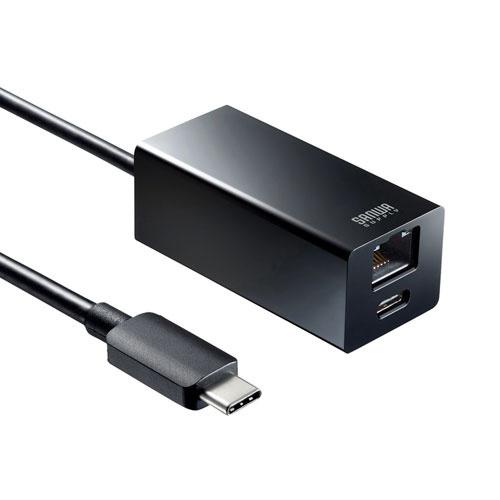 サンワサプライ USB-3TCH32BK USB Type-Cハブ付き ギガビットLANアダプタ｜podpark