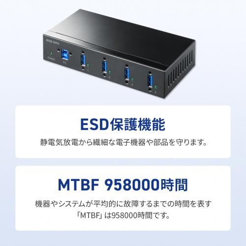 サンワサプライ USB-3HFA04 産業用USB 5Gbpsハブ（4ポート）_3