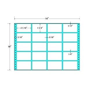 東洋印刷 M14X タックフォームラベル 14インチ×10インチ 20面付(1ケース500折)