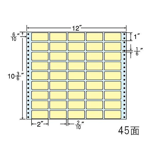 東洋印刷 M12C YELLOW タックフォームラベル 12インチ×10 3/ 6インチ 45面付(1ケース500折) :4974906056606:PodPark