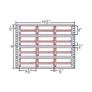 東洋印刷 M13HP タックフォームラベル 13 6/ 10インチ×10インチ 12面付(1ケース500折)