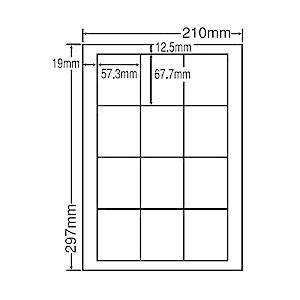東洋印刷 LDW12SF シートカットラベル A4版 12面付(1ケース500シート)