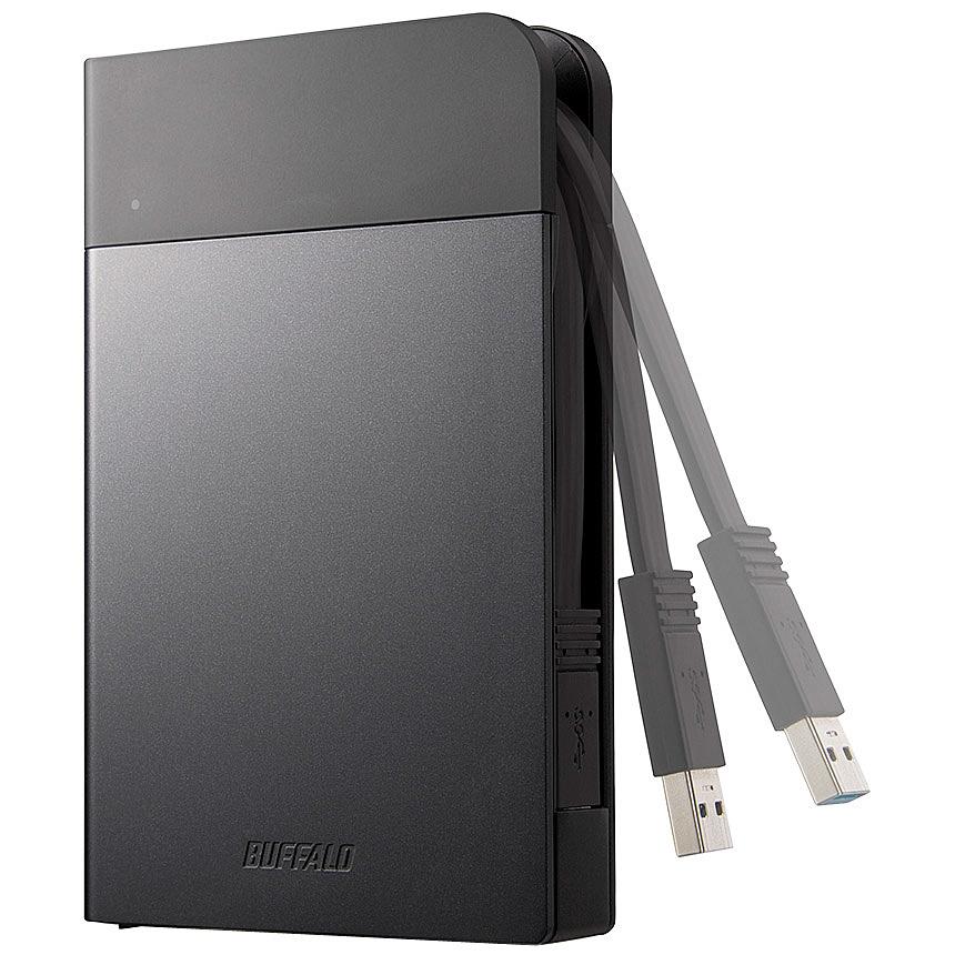 バッファロー HD-PZN1.0U3-B ICカード対応MILスペック 耐衝撃ボディー防雨防塵ポータブルHDD 1TB ブラック