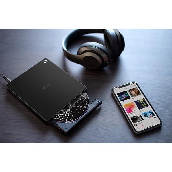 バッファロー RR-PW2-BK スマホ用CDレコーダー「ラクレコ+」DVD再生