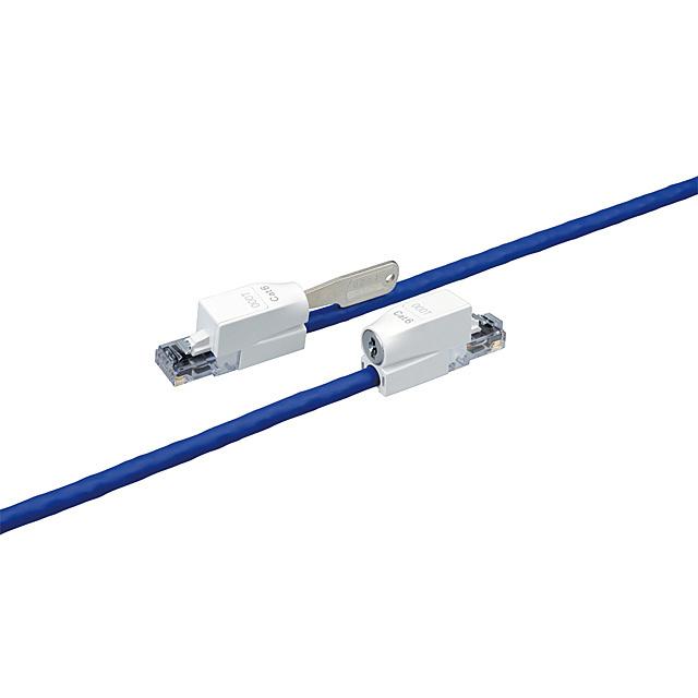 プリンストン PTC-LP6BU5 CAT6対応 鍵付きLANケーブル 5m （ブルー）_1
