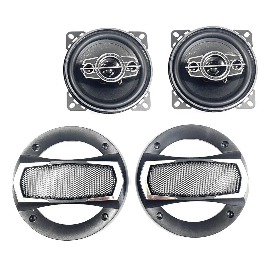 POG 車載用 10cm 4インチ 同軸スピーカー 220W 4way カースピーカー
