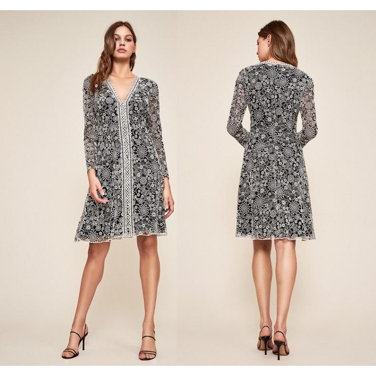 タダシ ショージ TADASHI SHOJI Vネック レース 長袖 フレア タダシ ショージ TADASHI SHOJI Vネック レース 長袖 フレア