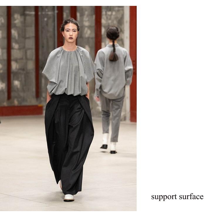 [最終価格] Support Surface 黒パンツ support surface サポートサーフェス SUPPORT SURFACE テーパード