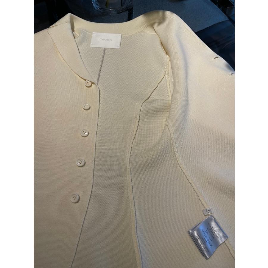 intoca/イントゥーカ/ニットテーラードジャケット/size2/ホワイト