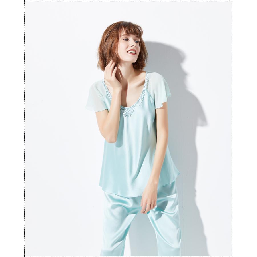 愛用 洗濯機で洗える シルク100 レディース女性用 女子会 代 30代 シルクパジャマ レディース シルク100 ルームウェア 部屋着 シルク セットアップ Uネック 長袖 無地 前開き 春 夏 秋 冬 ２点セット ルームウェア 部屋着
