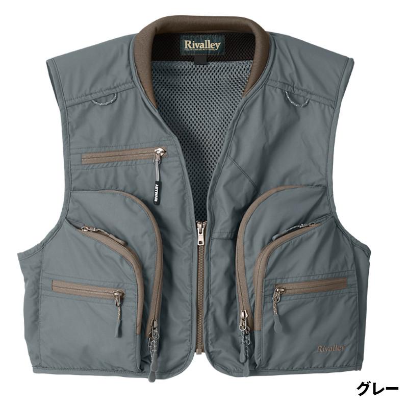 リバレイ フィッシングベスト RV マウンテンストリームベスト  L  グレー 双進 ウェア RV マウンテンストリームベスト L グレー 5430 : 釣具の