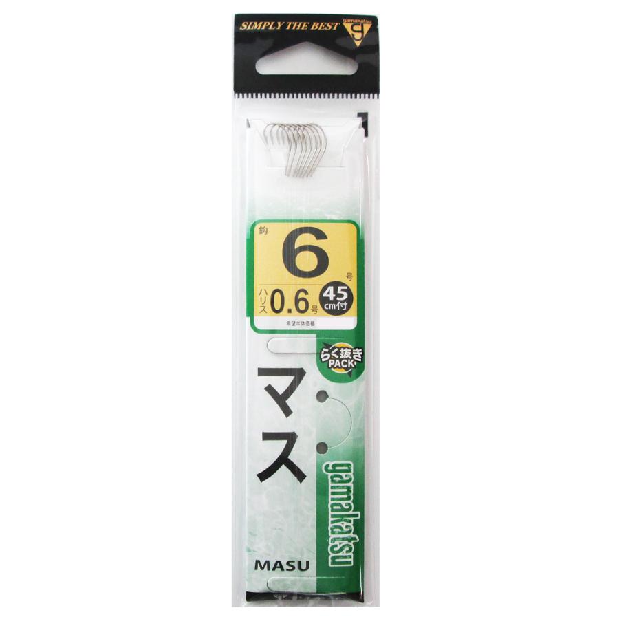 Gamakatsu（がまかつ） 糸付 マス 針6号-ハリス0.6号 茶 : 釣具の