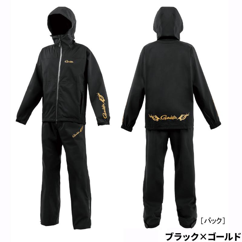 がまかつ  G-SPECレインスーツ GM3784  LL  ブラック×ゴールド Gamakatsu（がまかつ） ウェア Gスペック レインスーツ LL ブラック