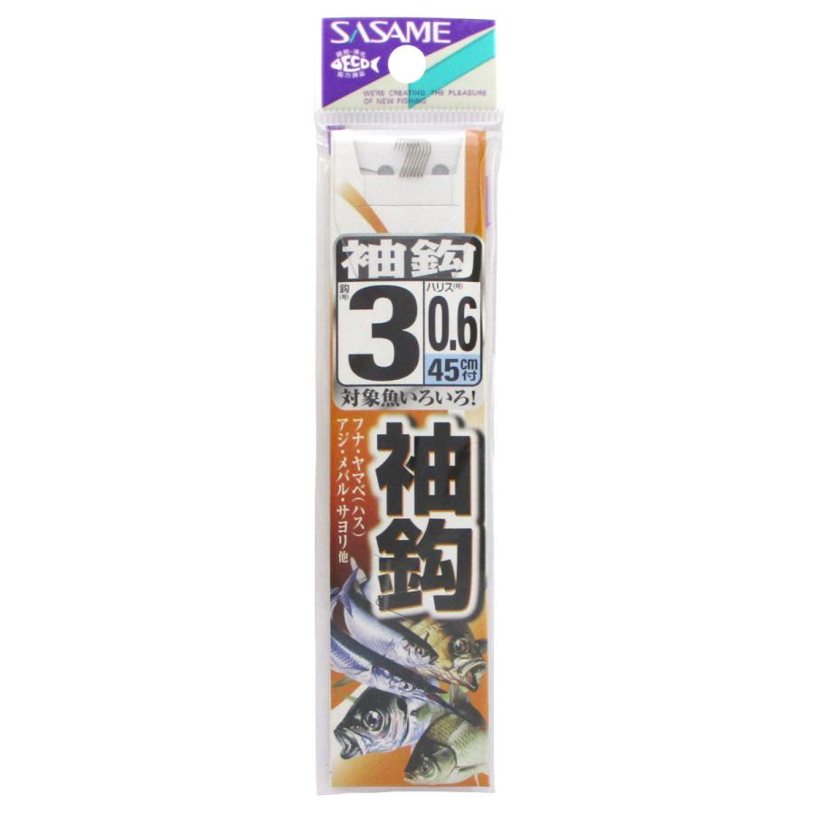 ささめ針 糸付 袖鈎 AA403 針3号-ハリス0.6号 イブシ : 釣具のポイント
