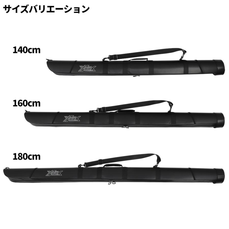 XOOX セミハードスリムロッドケース 160cm ブラック【大型商品】【同梱