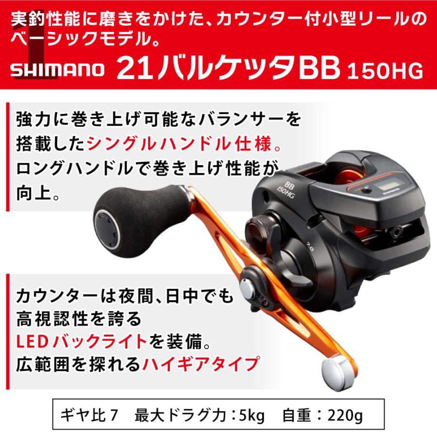 釣得セット シマノ バルケッタBB 150HG+PE0.8号 200mセット タイラバ