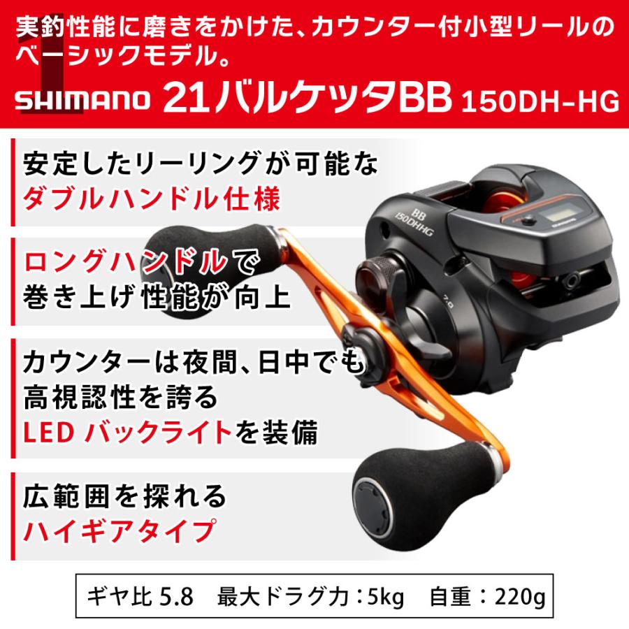 釣得セット シマノ バルケッタBB 150DHHG+PE0.8号 200mセット タイラバ
