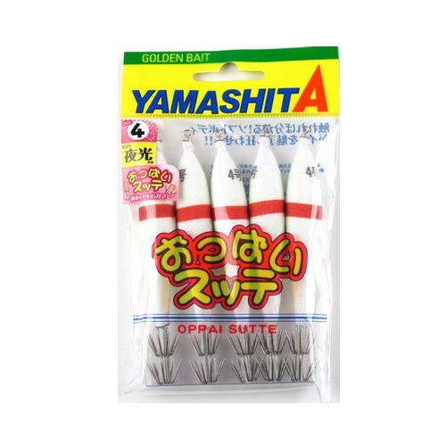 YAMASHITA おっぱりスッテ 新品未使用　4袋　計20本セット ヤマリア おっぱいスッテ 布巻 5本入 4号−T2 F／赤ライン【ゆう